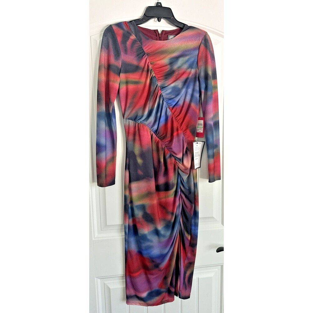 Vince Camuto Women's Colorful Chic Printed Long-Sleeve Bodycon Dress Multi 8 - Picture 4 of 12